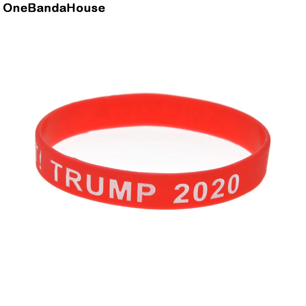 

OBH 50 шт., силиконовый резиновый браслет Keep America Great Трамп 2020, красный размер для взрослых