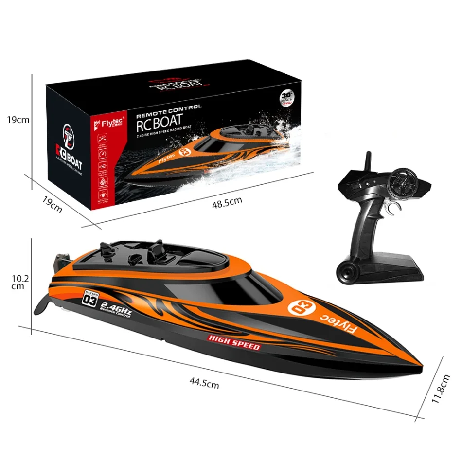 Flytec высокая скорость RC лодка V003 2 4 ГГц 2CH 30 км/ч гоночный пульт дистанционного