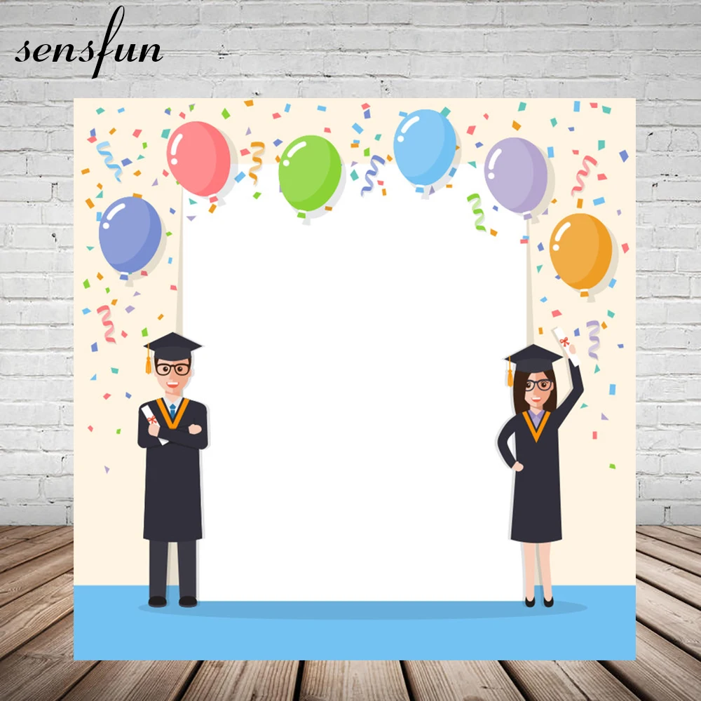 Sensfun Выпускной фон для фотосъемки с изображением цветной ленты воздушных