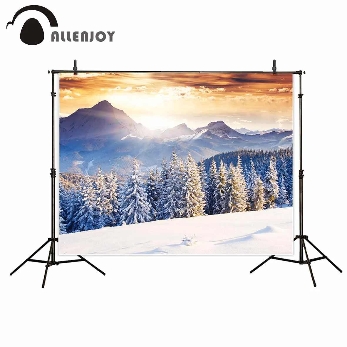 Фон для фотосъемки Allenjoy Лес Снег Солнечная зима белый красивый фон фотостудии