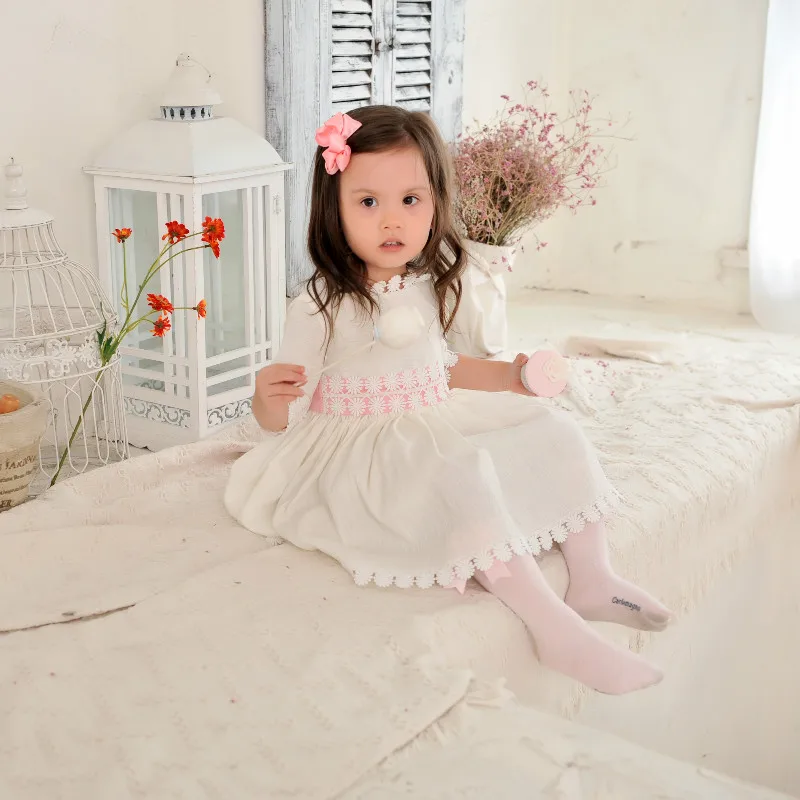 2019 Summer Kids Princess Dress Girl Spanish Cotton Quality Sweet Wedding Toddler White Party Birthday | Детская одежда и обувь