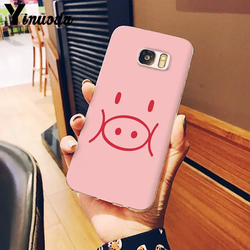 Yinuoda чехол с рисунком поросенка из мультфильма, умный чехол, чехол для телефона, для samsung S5, S6, S6 edge, S7 edge, S8 Plus, S9 Plus, чехол