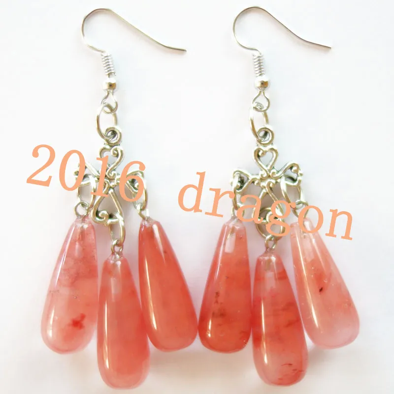 YUTENG тибетский серебряный крест и красно-вишневый кварц длинные в форме слезы