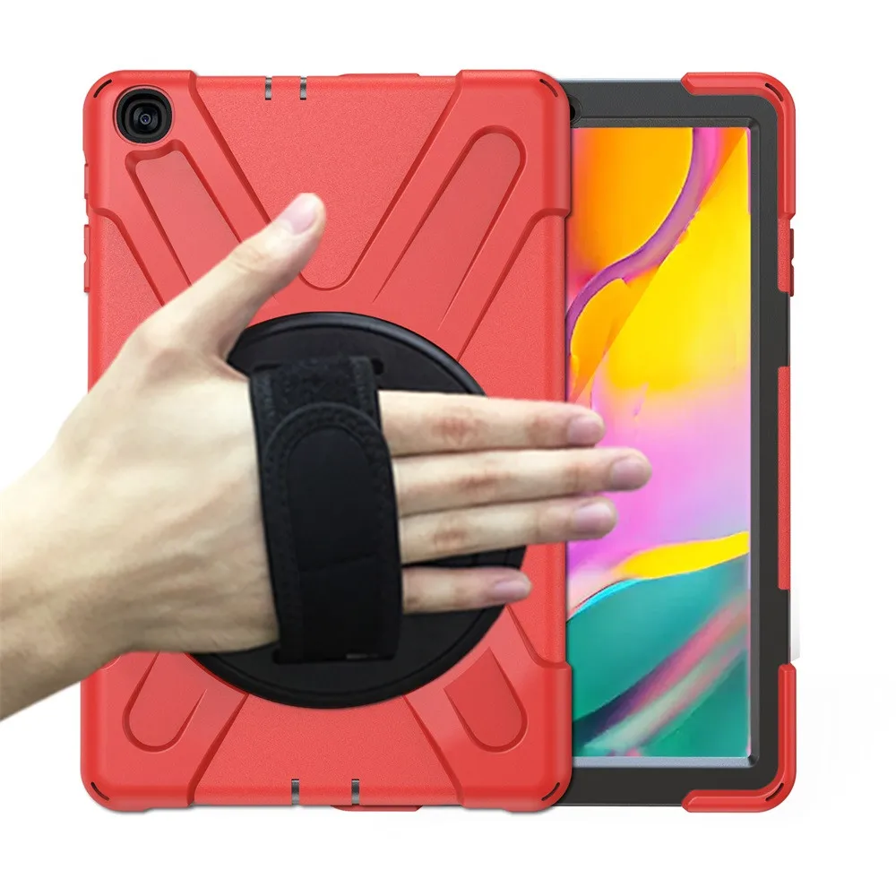 Красный Чехол для планшета ударопрочный ремешок для samsung Galaxy Tab A чехол поворотный для samsung Galaxy Tab A10.1 дюймов() T510/T515# g4 - Цвет: Красный