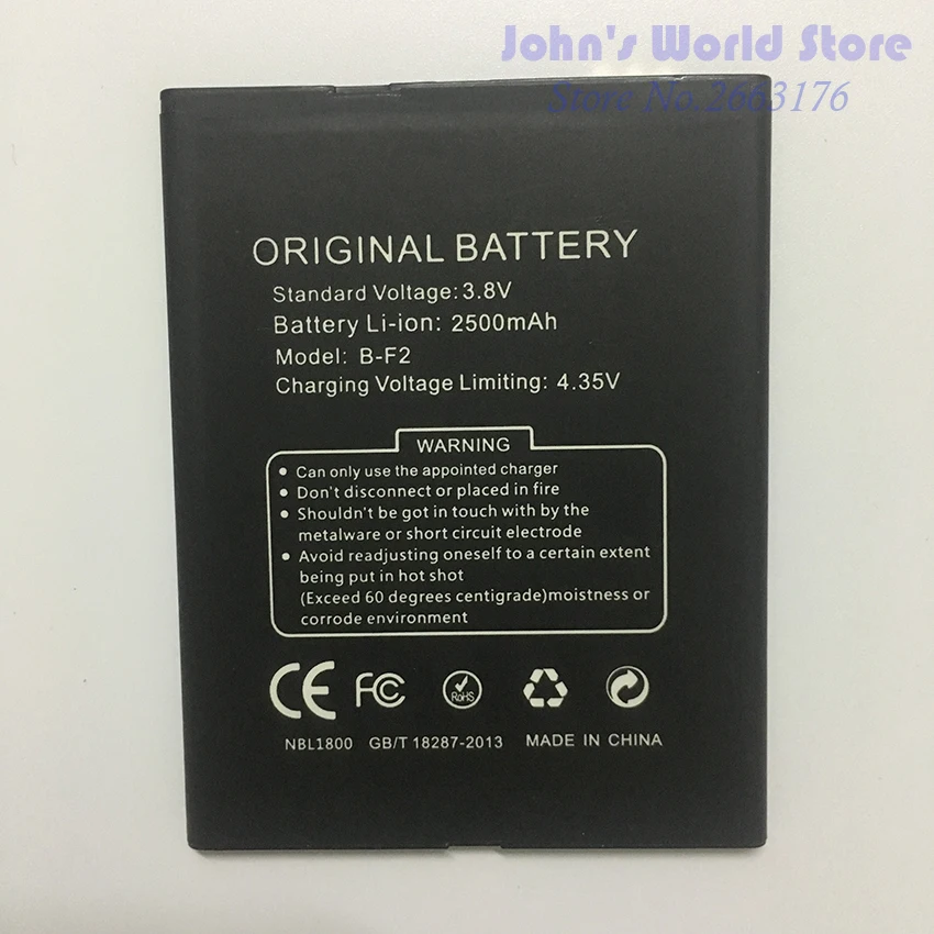 

Original Battery for DOOGEE B-F2 Smartphone 2500mAh Lithium-ion Battery for DOOGEE B-F2 Mobile Phone battery