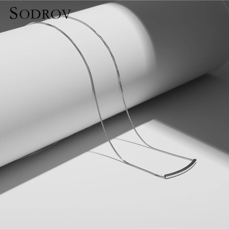Новое поступление милое серебро простое ожерелье с подвеской женское