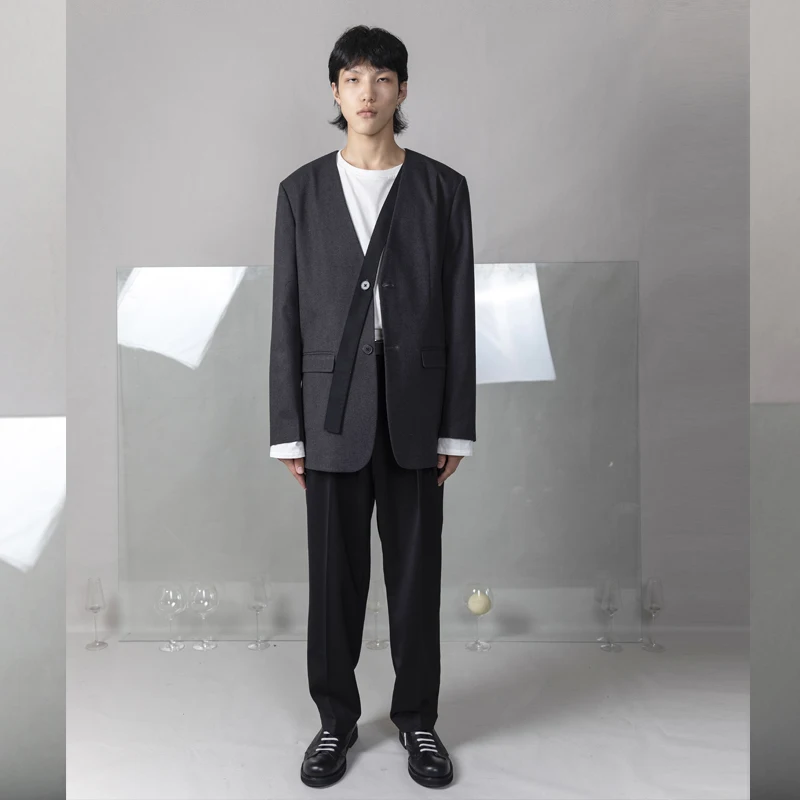 XS 5XL 2019 мужские новые модные стилист волос walk шоу свободный шерстяной без