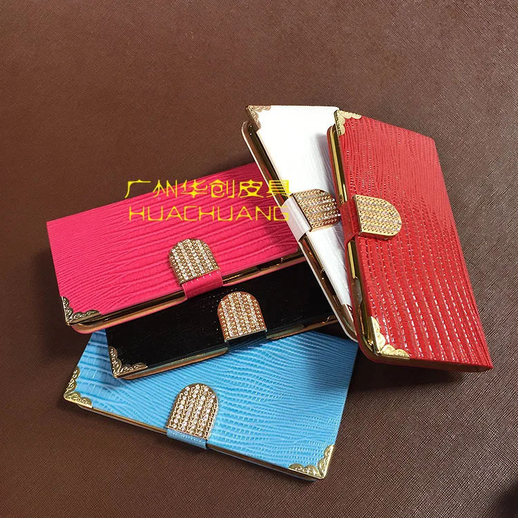 DHL 60PCS Case For iPhone 7 Plus 6S 6 Lizard Pattern Shining Wallet PU Leather Flip Crystal Bling Buckle Cover |