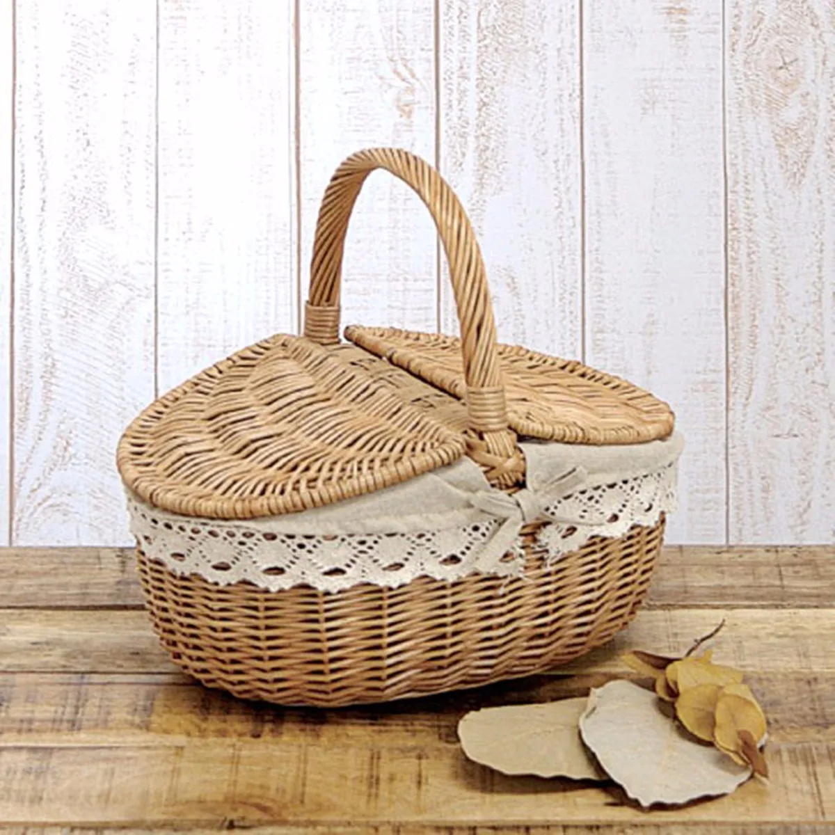 Плетеная корзина для пикника 39x28x40 см коробка хранения фруктов из ротанга закусок
