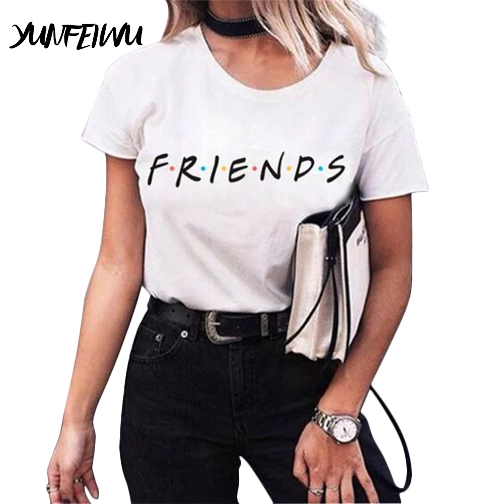 Футболка с надписью FRIENDS женская модная повседневная футболка забавная для
