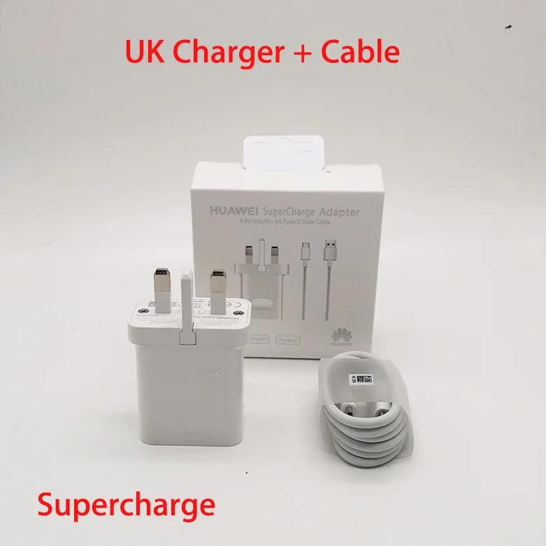 UK Charger and Cable Оригинальное зарядное устройство huawei supercharge для huawei p20 p10 mate 9 10 Pro Plus, сетевой адаптер с суперзарядкой для ЕС, 5А, быстрая зарядка - Тип штекера: UK Charger and Cable