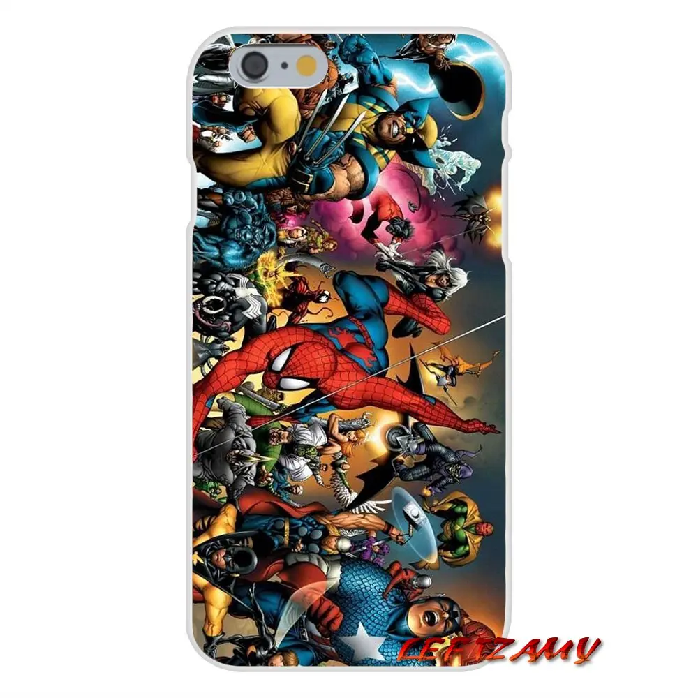 Комиксы Marvel all Superhero collage для Huawei P Smart Mate Y6 Pro P8 P9 P10 Nova P20 Lite Mini 2017 мягкие прозрачные