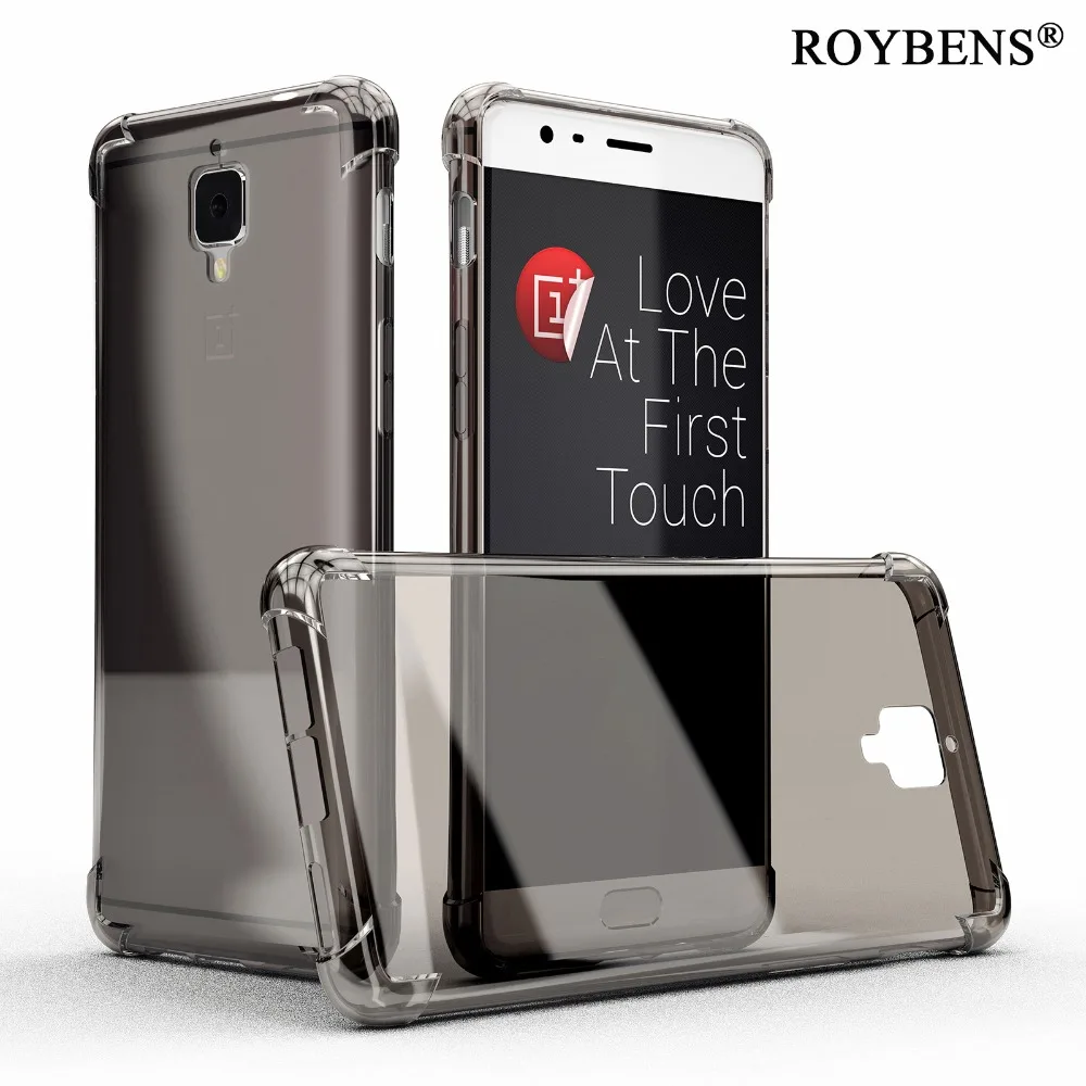 Roybens Anti-Knock Oneplus 3 Cases Original Transparent Clear Cover For 5 Silicone TPU Case One Plus 3T Soft Capa |