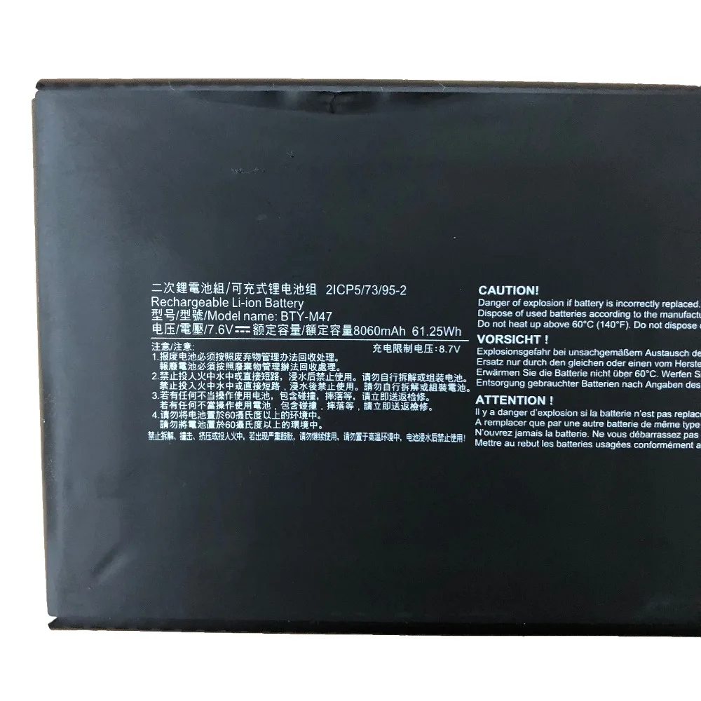7.6V 61.25wh/8060mAh BTY-M47 new Original Laptop Battery BTY-M6J For MSI GS40 GS43 2ICP5/73/95-2 Tablet | Компьютеры и офис