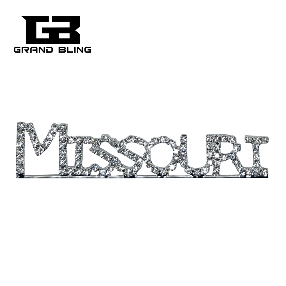 USA States Theme Gift Bling Rhinestone &quotMISSOURI&quot State Word Pin Crystal Brooch Jewelry | Украшения и аксессуары
