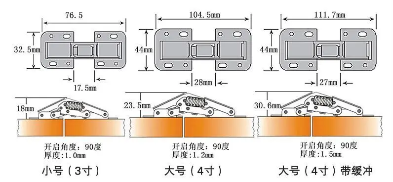 2pcs 3&quot 4&quot Closet Cabinet Cupboard Kitchen Cold Rolled Steel Hinge Without Punch | Инструменты