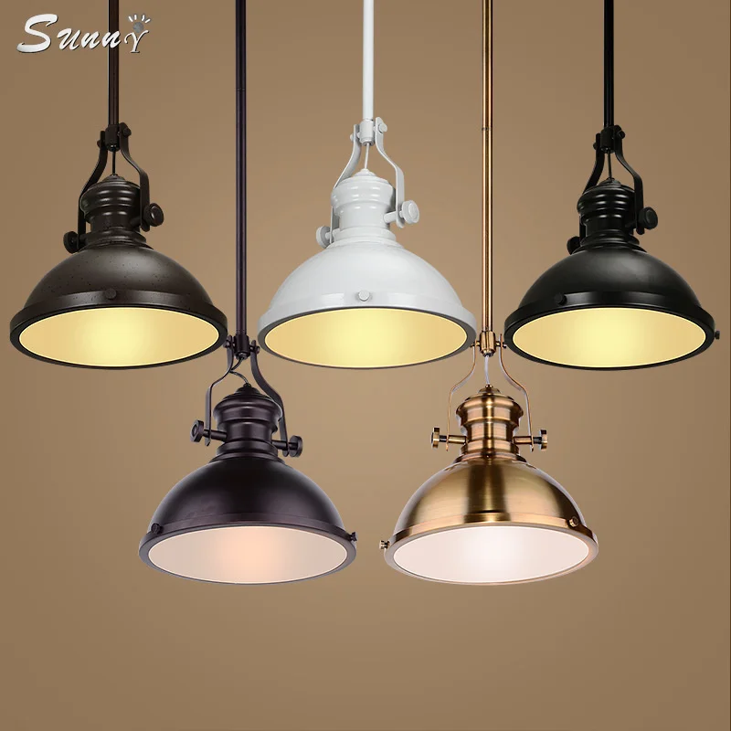 

Loft Retro Industrial Lighting Restaurant Dining Room Bar Cafe Iron Led Pendant Lights Vintage Home Decor Kitchen Hanging Lights