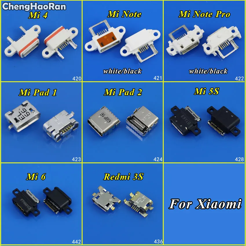 Micro USB коннектор ChengHaoRan для Xiaomi Mi 4 5S 6 Note Pro Redmi 3S Pad 1 2 DC|port connector|note jackcharging port |