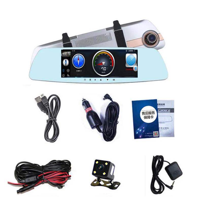 TOSPRA 7 дюймовый автомобильный видеорегистратор с сенсорным экраном Full HD 1080P
