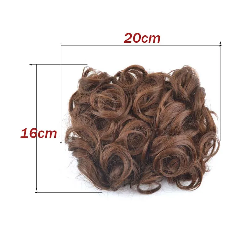 jeedou Synthetic Updos Curly Hair Chignon Clip On Hair Bun Pad Gray Bromn Mix Color Retro Style Women's Wedding Hairpieces