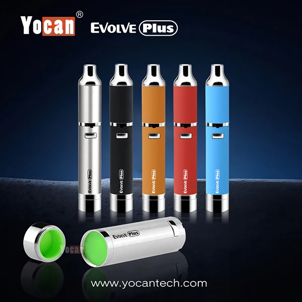 

Yocan Evolve Plus Electronic Cigarette Kit Wax Pen Kit Quartz Dual Coils /Cermic Donut Evolve Vaporizer 1100mah Battery Vape