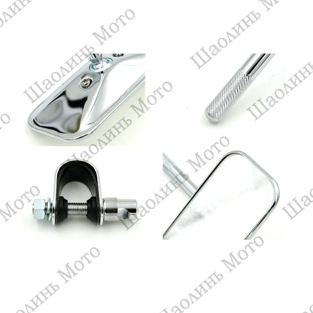 Хромированное винтажное зеркало заднего вида для кафе-гонщика мопед Сделано в