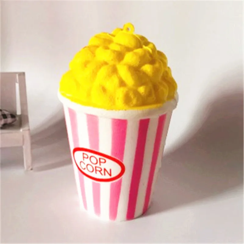 Милая игрушка Jumbo Popcorn Squishy ремешок для телефона сжимается антистресс медленно