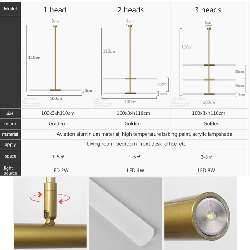 Современные минималистичные светодиодные подвесные светильники в