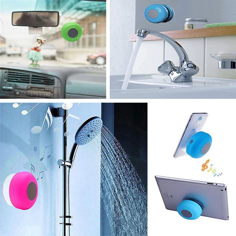 Waterproof Bluetooth Speaker Portable Sucker Wireless Mini Stereo Bass Subwoofer Handsfree bathroom 1pcs | Электроника