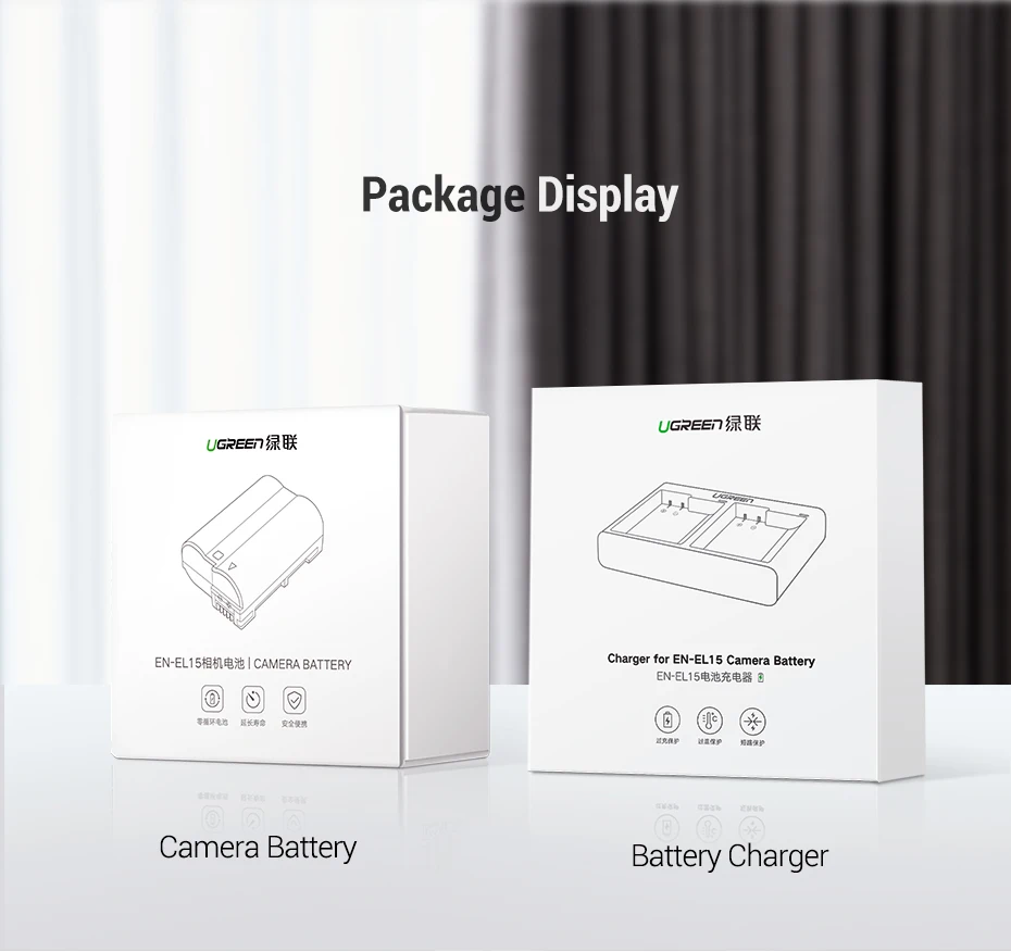 Ugreen EN-EL15 Камера Батарея 1900mAh для Nikon EN EL15 D610 D750 D800E D810 D810A D850 D7500 D7200 D7100 D7000 Камера батареи