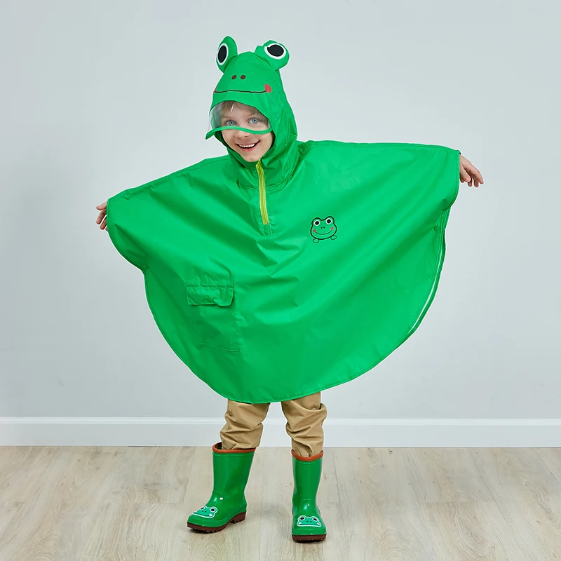 Желтый Водонепроницаемый дождевик с животными Детская ветровка пончо