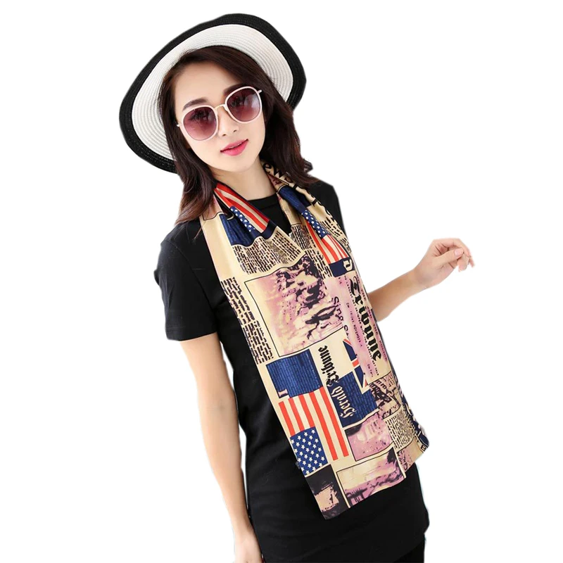 Летняя длинная Узкая сумка в полоску маленькие полотенца галстук газетный шарф