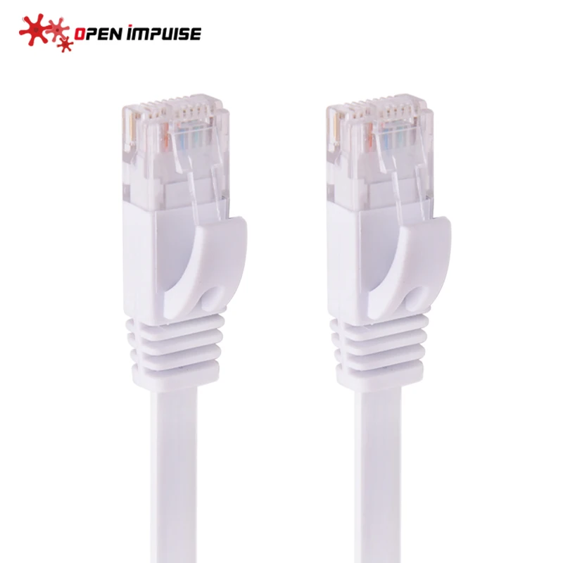 Открытый импульсный медный 1 фут Плоский CAT6 UTP Ethernet Патч Кабель белого цвета|cable