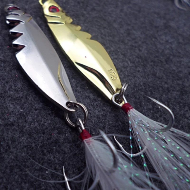 Gorgons Fishing Lure Metal Jigs Trout Spoon Jigging Feather Hooks Deep Diving | Lures