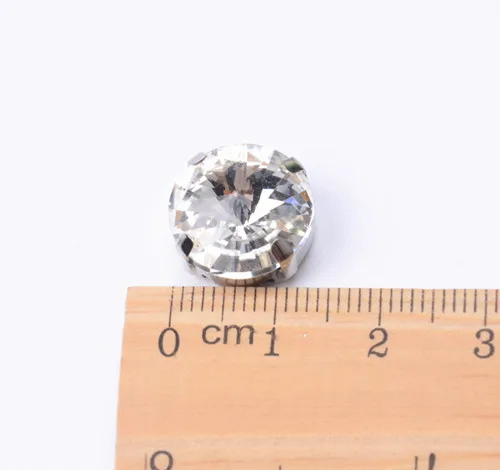 Crystal color Высококачественное круглое Хрустальное стекло Фурнитура для бижутерии, съемная сжатые бусы для платья ремесленные украшения 20 шт/упаковка - Цвет: Crystal color