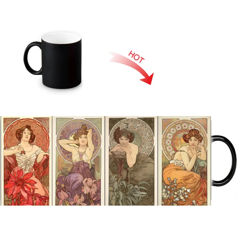 Alphonse многофункциональные термочувствительные кружки черно белые Меняющие цвет