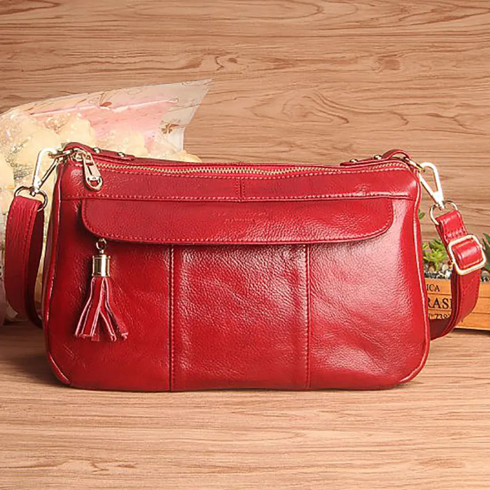 Женская сумка мессенджер из 100% натуральной кожи Большая вместительная через