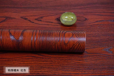 red wood Новые самоклеящиеся толстые водонепроницаемые ПВХ деревянные зерна наклейки пленка, Боинг обои шкаф двери мебель ремонт - Цвет: red wood