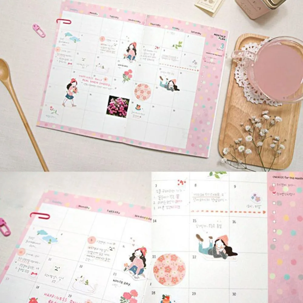 Vividcraft 6 шт милая девушка сырья Heeda ПВХ декоративные наклейки дневник DIY Стикеры