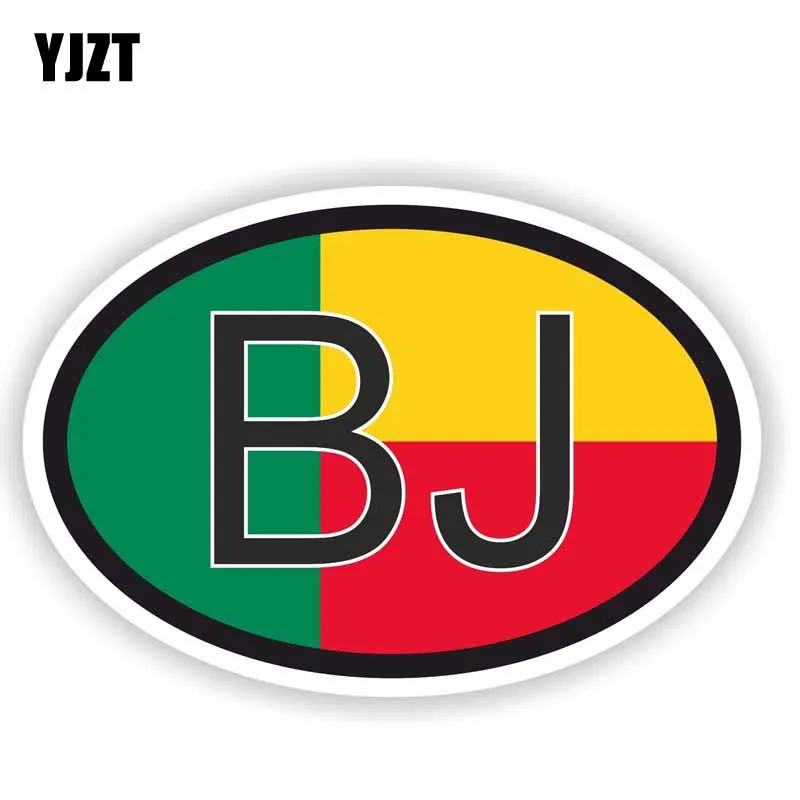 YJZT 14 6 см * 9 7 Автомобильная наклейка креативный Бенин BJ код страны флаг мотоцикл