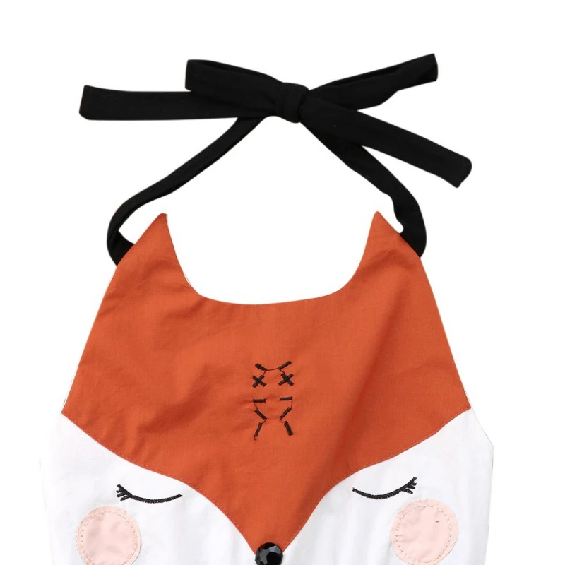 Summer Casual Baby Girls Fox Animal Dress Floral Print Cotton Kids Toddler Sleeveless Backless Pageant Sundress Party Dresses | Детская