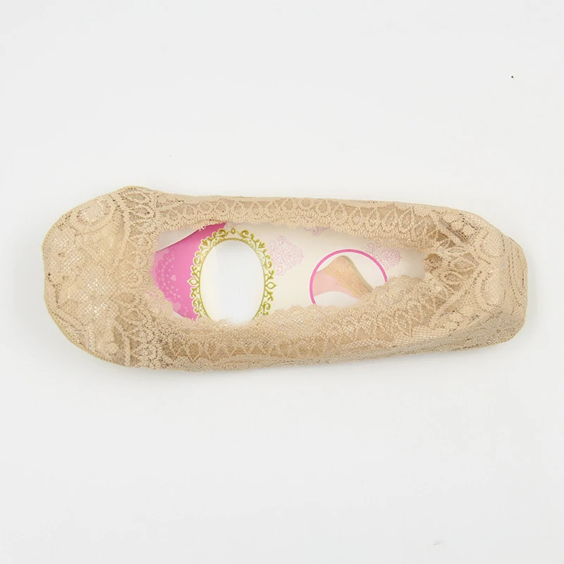 Носки-тапочки женские хлопковые кружевные однотонные удобные невидимые простые