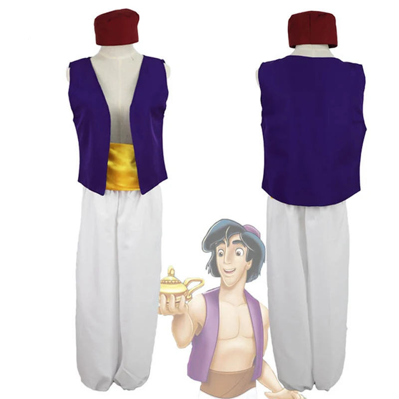 Взрослый костюм Aladdin в виде лампы для мальчиков аниме косплей необычное платье