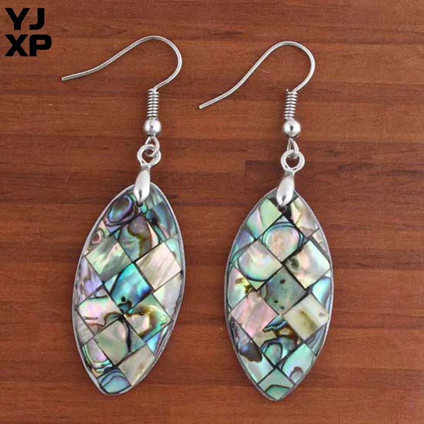 

YJXP Silver Plated Unique Design Abalone shell Fashion Dangle Earrings for Women Charm Jewelry