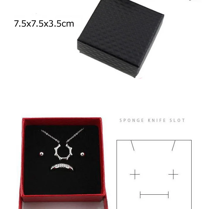 Square Jewelry Box Necklaces Earrings Bracelets Organizer Boxes Gift Packing Engagement Ring Display Black White Red Wholesale