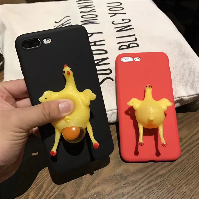 Fun Laying Hen Case for iPhone 7 8 Plus 6s X Cute Chick Reduced Pressure Cover 6 For Apple Depressurize |
