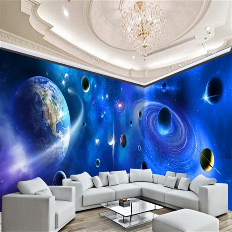 Фотообои Beibehang 3D фон для гостиной роспись украшение Вселенной планеты обои стен 3d