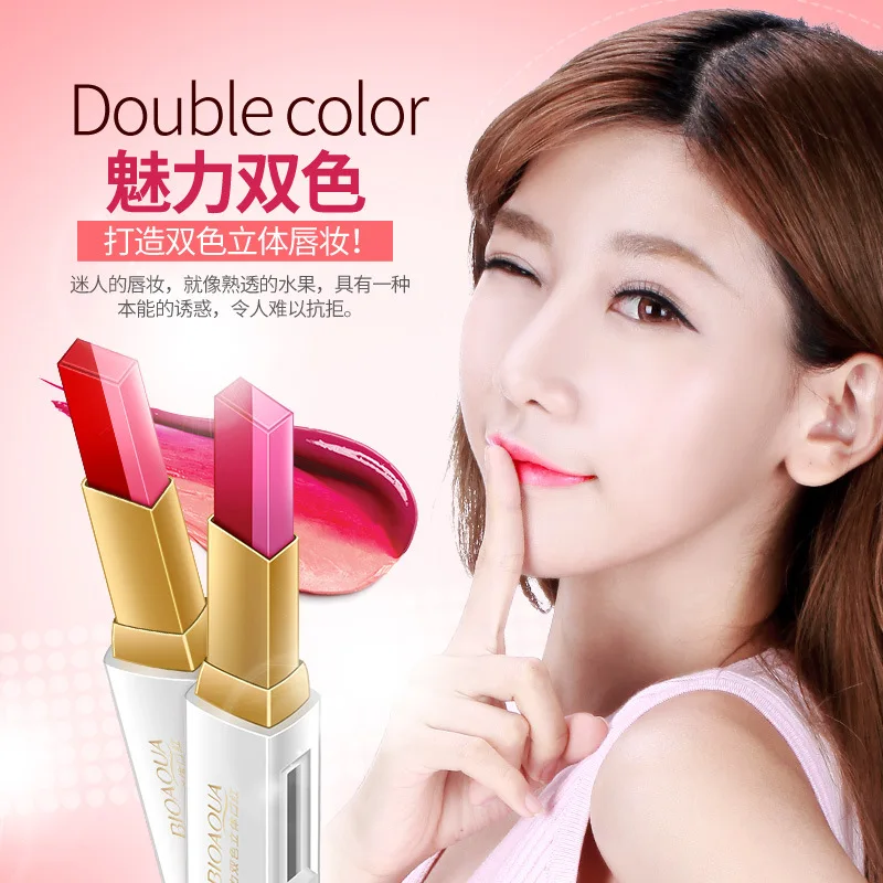 Двухцветная помада BIOAQUA трехмерный Увлажняющий блеск для губ двухцветная