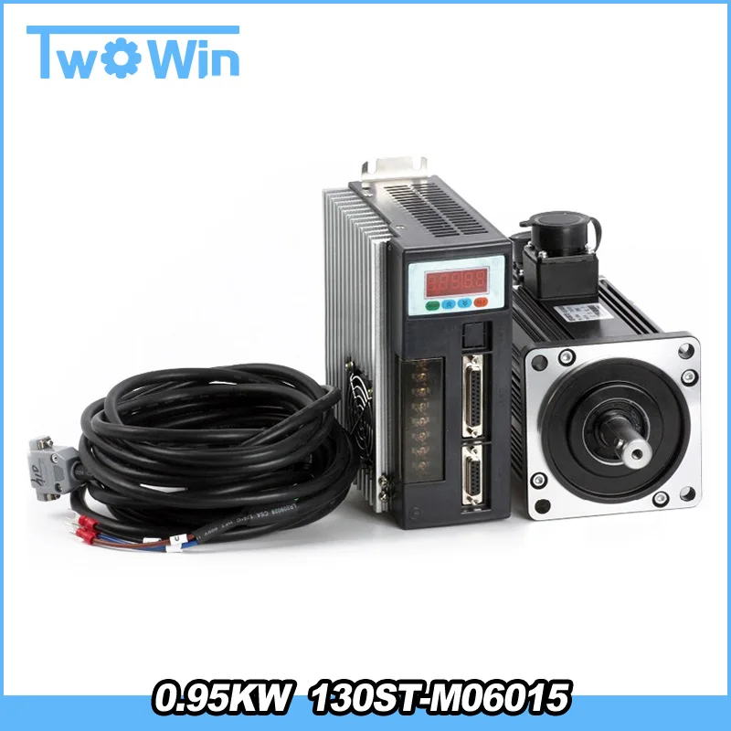 130ST M06015 AC Серводвигатель 0.95KW 6N.M 60kgf. См 1500 об/мин и драйвер с 3 м двигатель