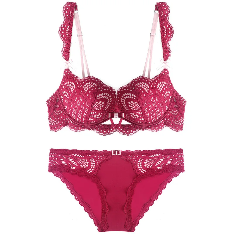 Комплект женского кружевного нижнего белья с чашкой пуш ап 3/4|Комплекты белья| |